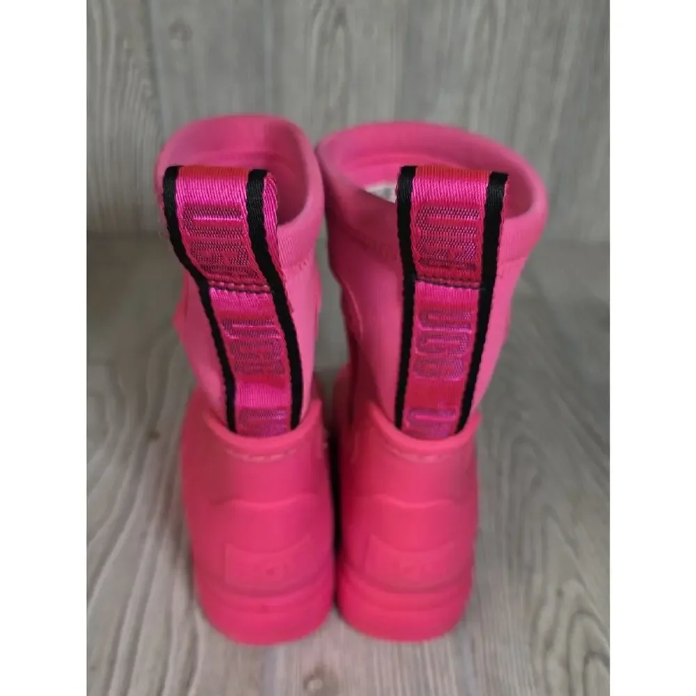 UGG Droplet Mid Waterproof Taffy Pink Rain Boots Kids Toddler Size  8